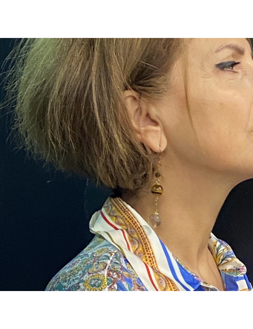 Clous oeuil de tigre et cristal de roche