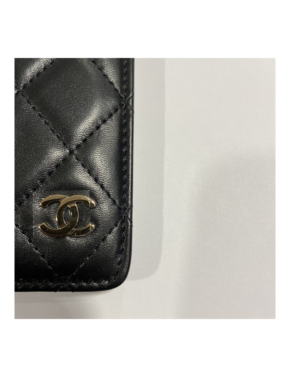 Porte repertoire CHANEL cuir d'agneau noir