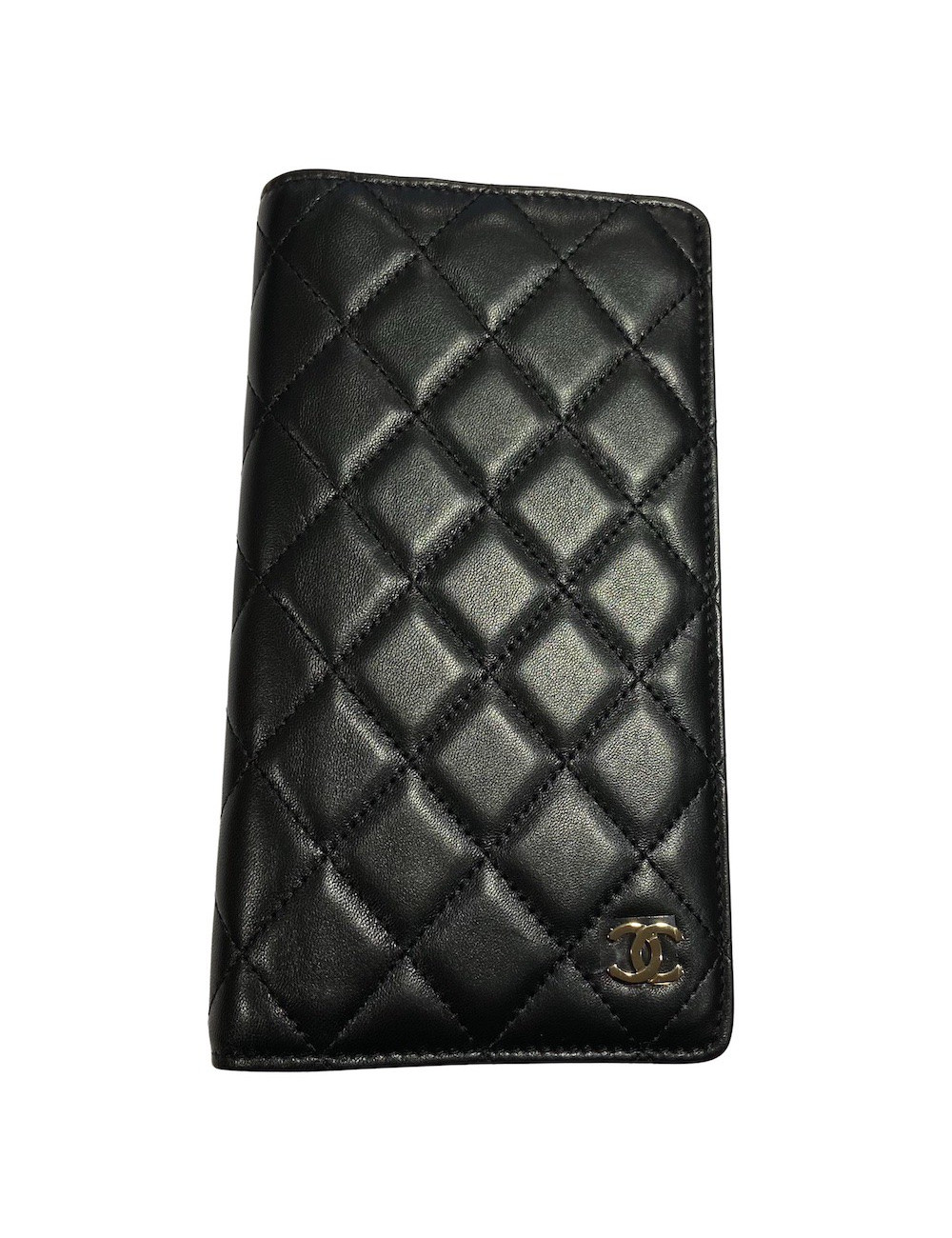 Porte repertoire CHANEL cuir d'agneau noir
