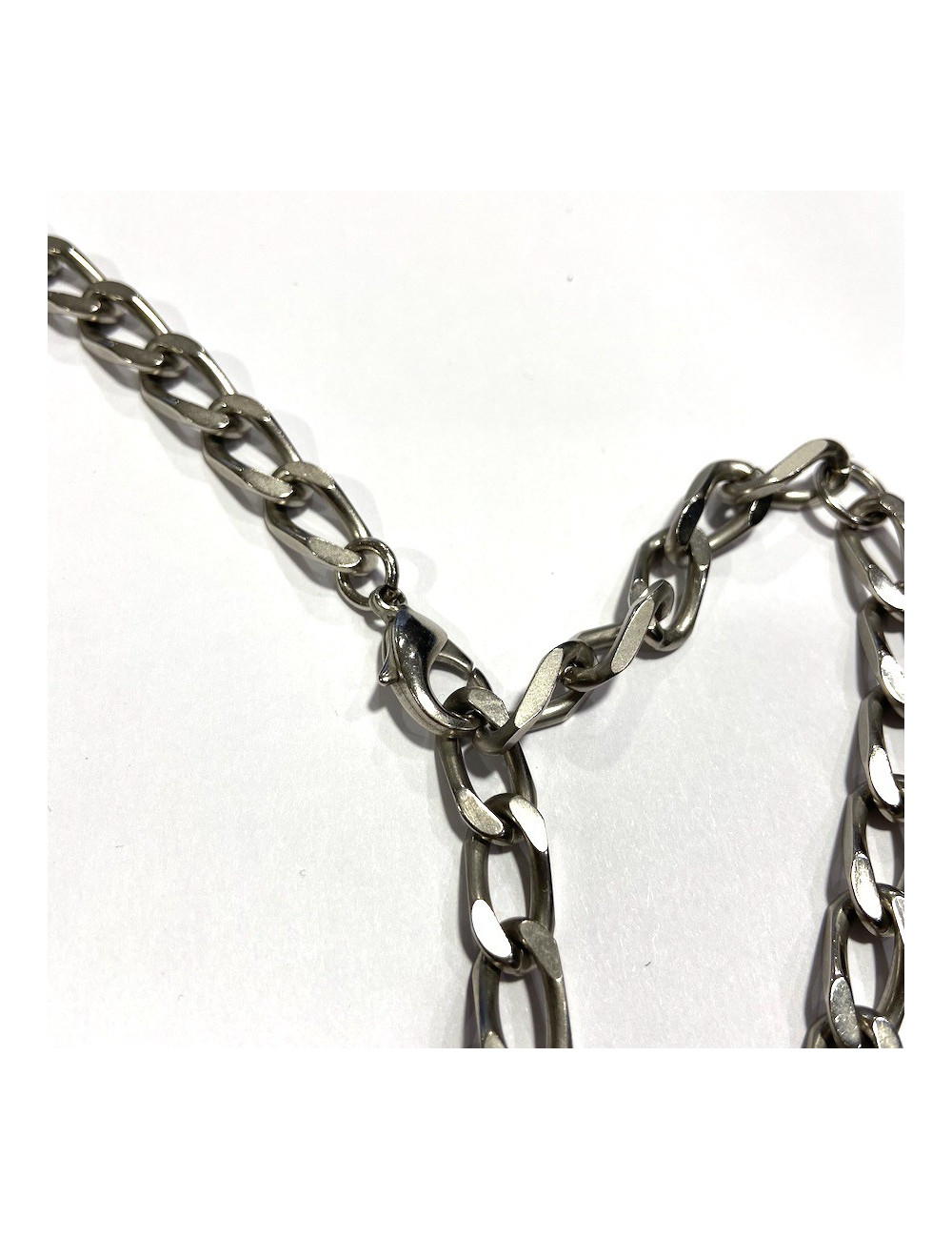 Collier CHANEL chaîne gourmette métal argent