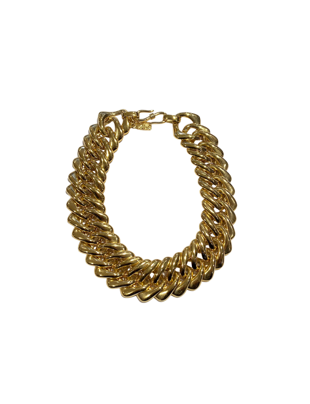 Collier YSL Caine dorée vintage