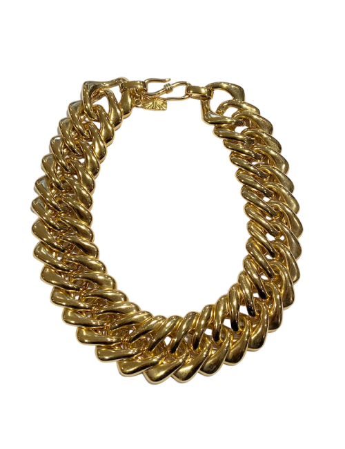 Collier YSL Caine dorée vintage