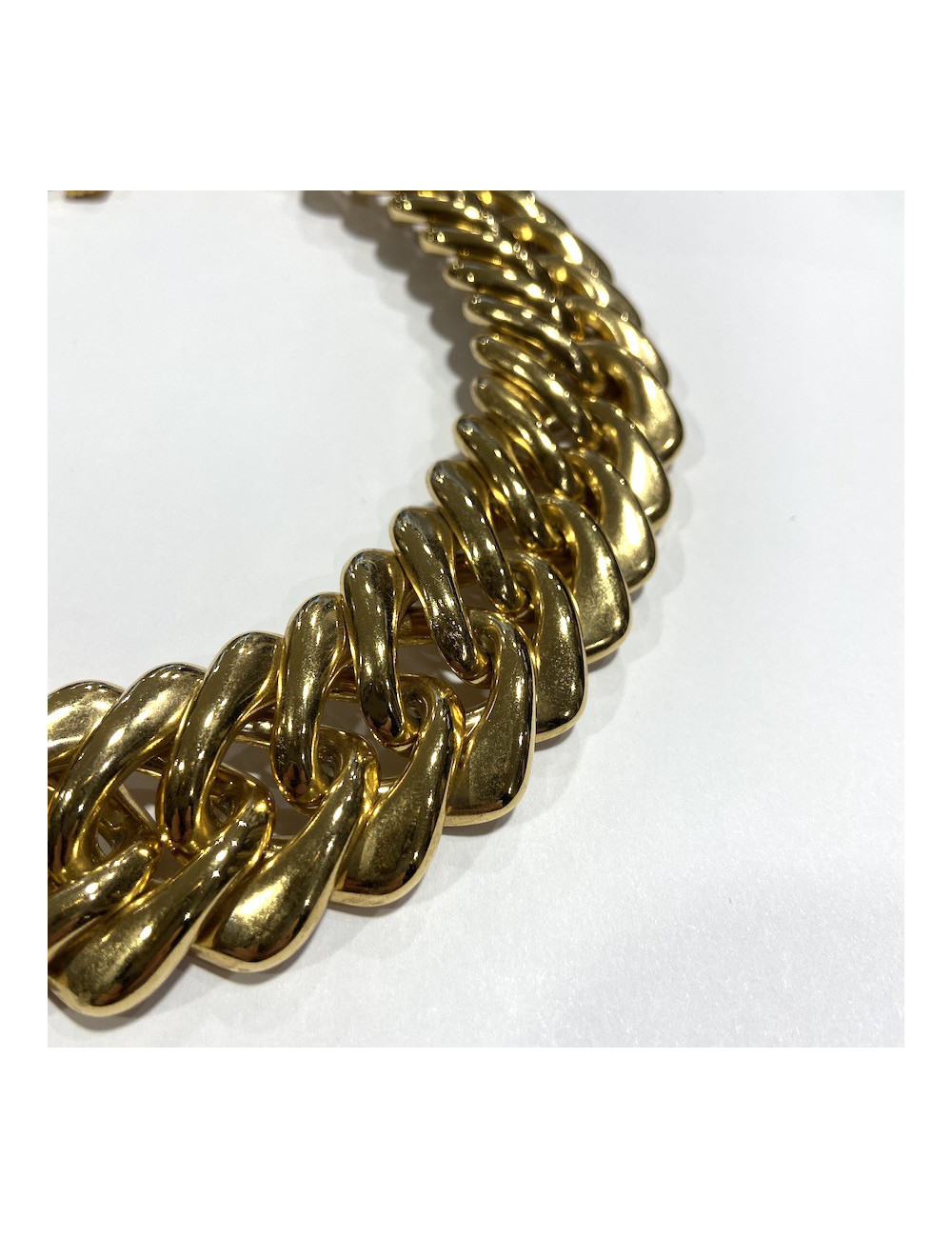 Collier YSL Caine dorée vintage