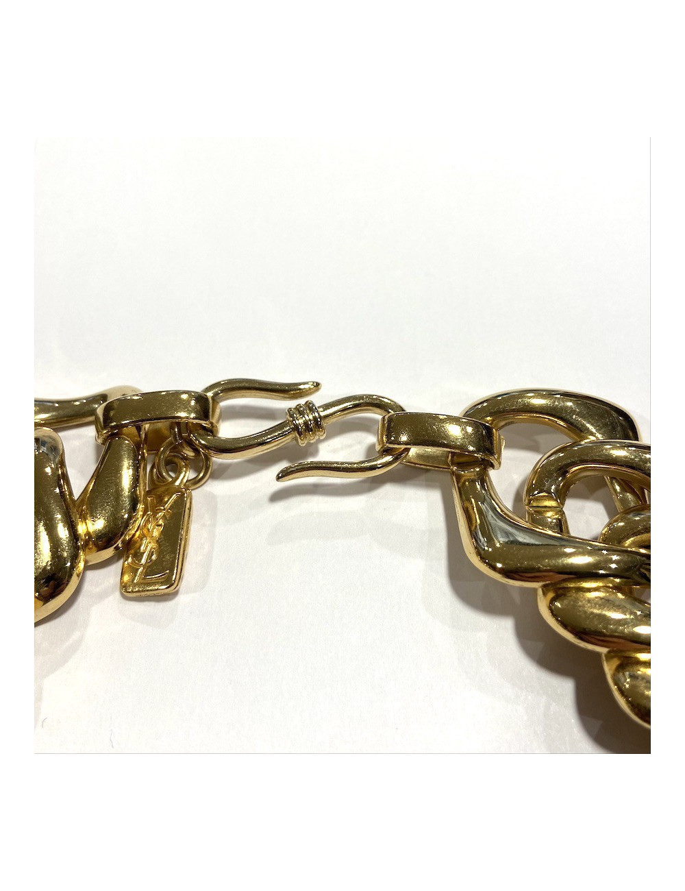 Collier YSL Caine dorée vintage