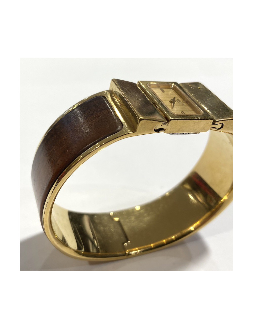 Montre HERMES loquet bois marron