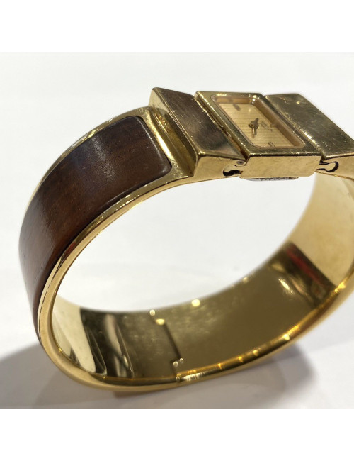 Montre HERMES loquet bois marron