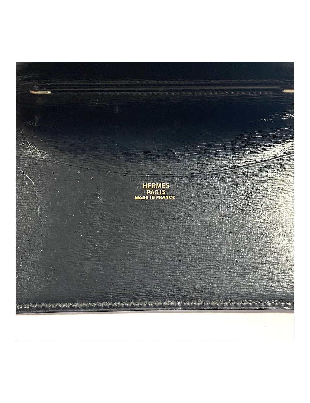 HERMES directory cover black Box leather