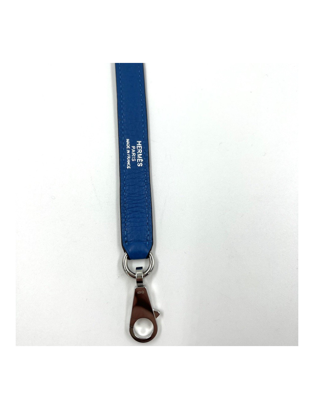 Bandoulière HERMES bleue argent palladié