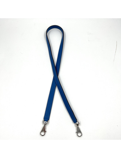 Bandoulière HERMES bleue argent palladié