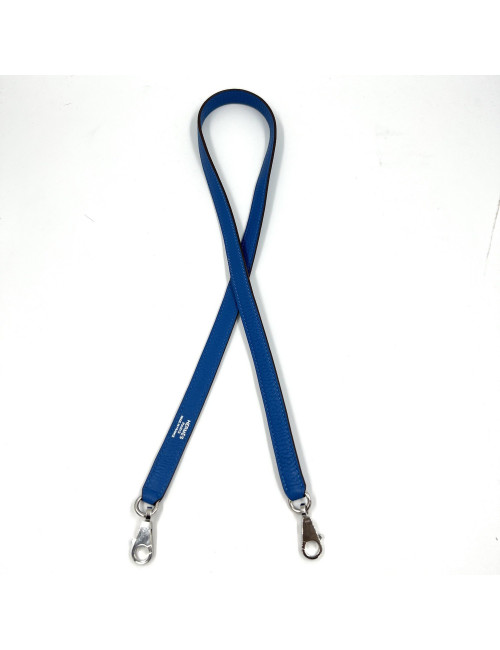 Bandoulière HERMES bleue argent palladié