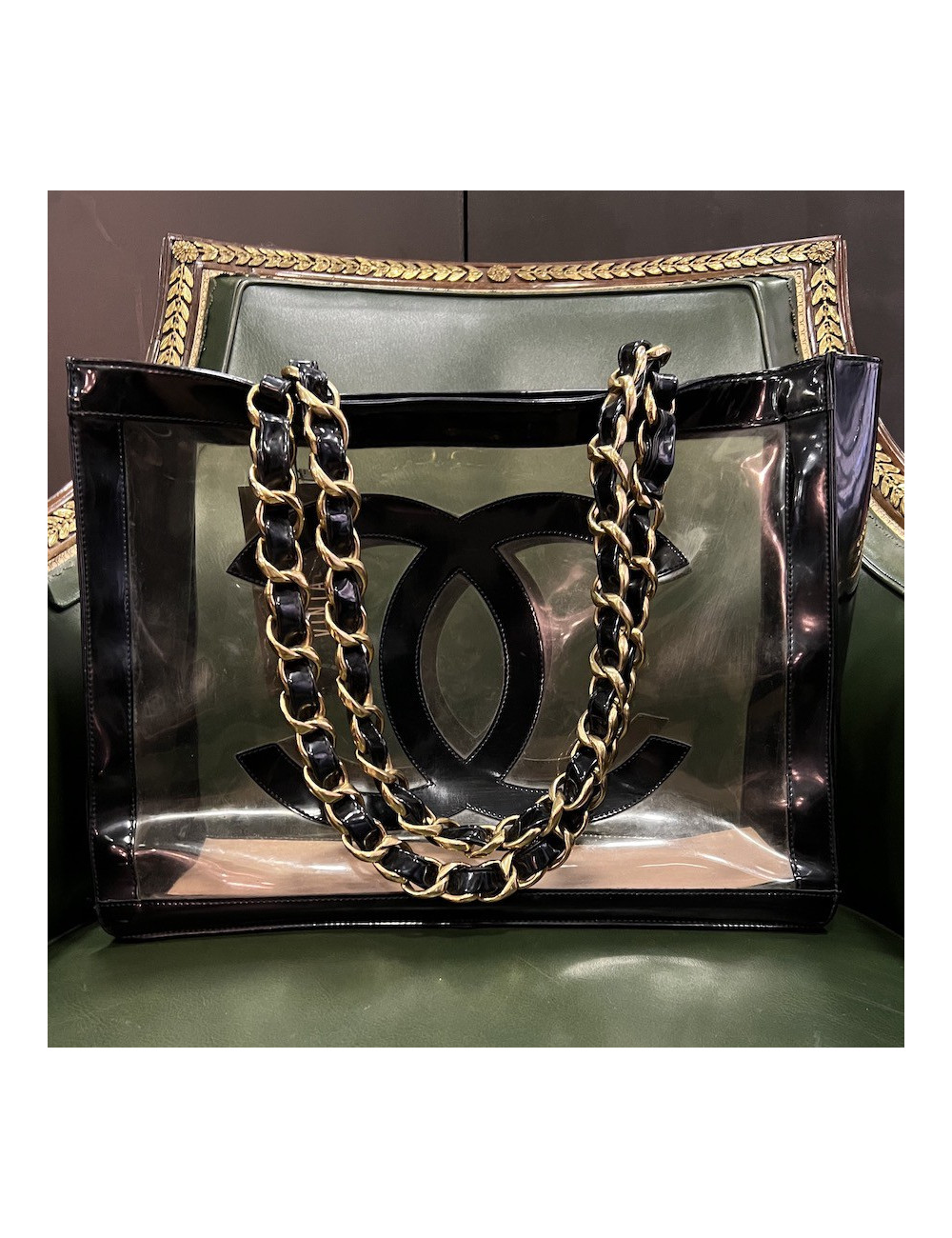 Sac shopping CHANEL CC transparent