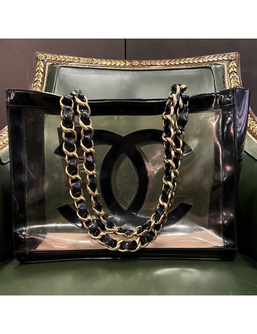 Sac shopping CHANEL CC transparent