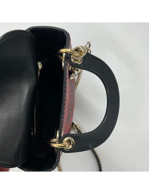 Mini Lady dior bleu et rouge