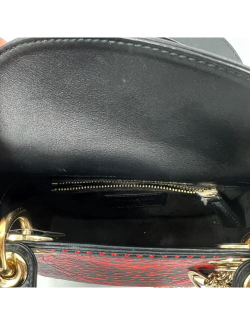 Mini Lady dior bleu et rouge