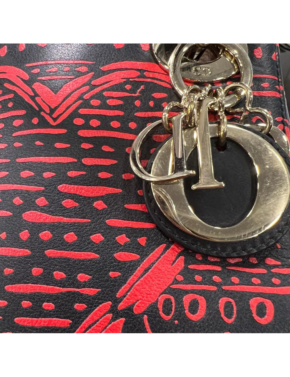 Mini Lady dior bleu et rouge