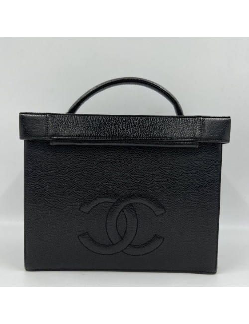 CHANEL black vintage Beauty Case Vanity - Occasion Certified Authentic