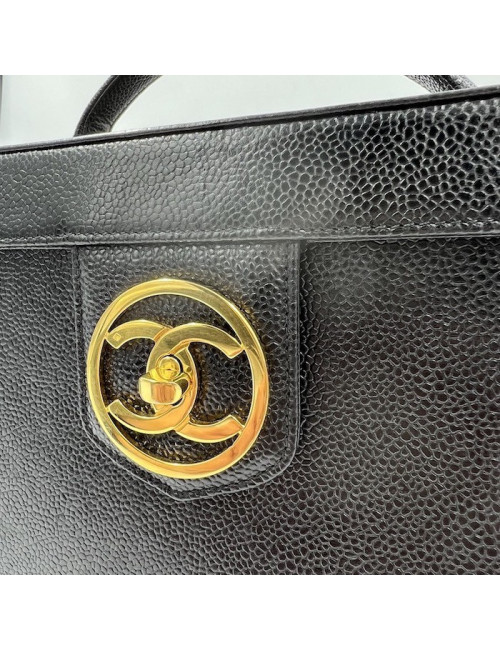 CHANEL black vintage Beauty Case Vanity - Occasion Certified Authentic