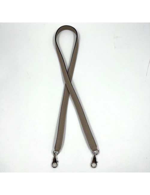 HERMES shoulder strap Etoupe leather