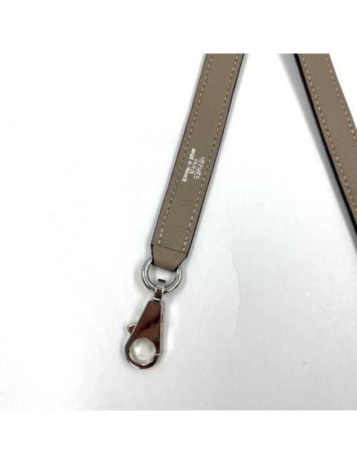 HERMES shoulder strap Etoupe leather