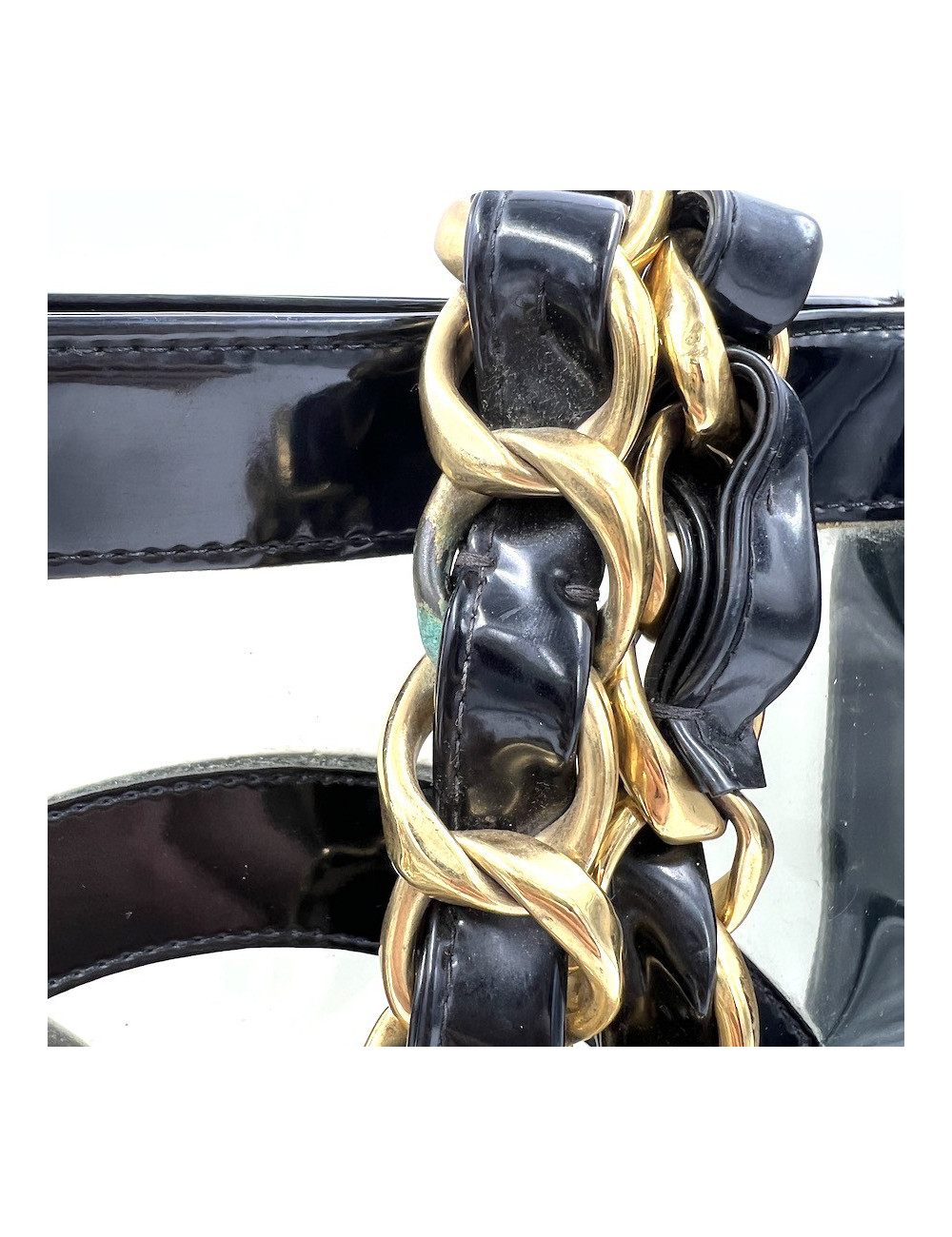 Vintage CHANEL CC Transparent Shopping Bag  - Certified Occasion