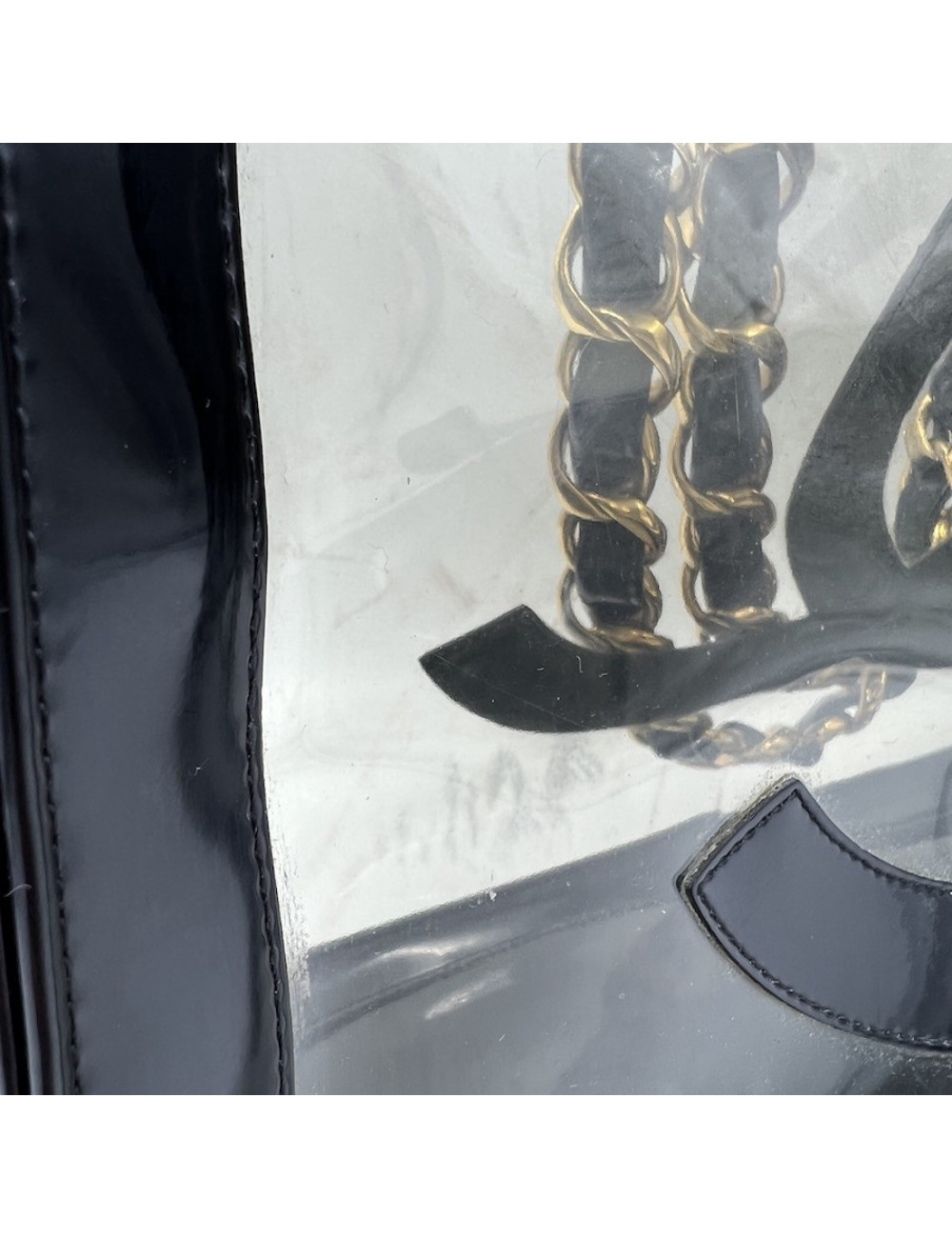 Vintage CHANEL CC Transparent Shopping Bag  - Certified Occasion