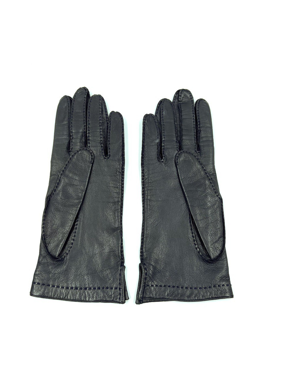 Gants femme HERMES T7 bleu nuit