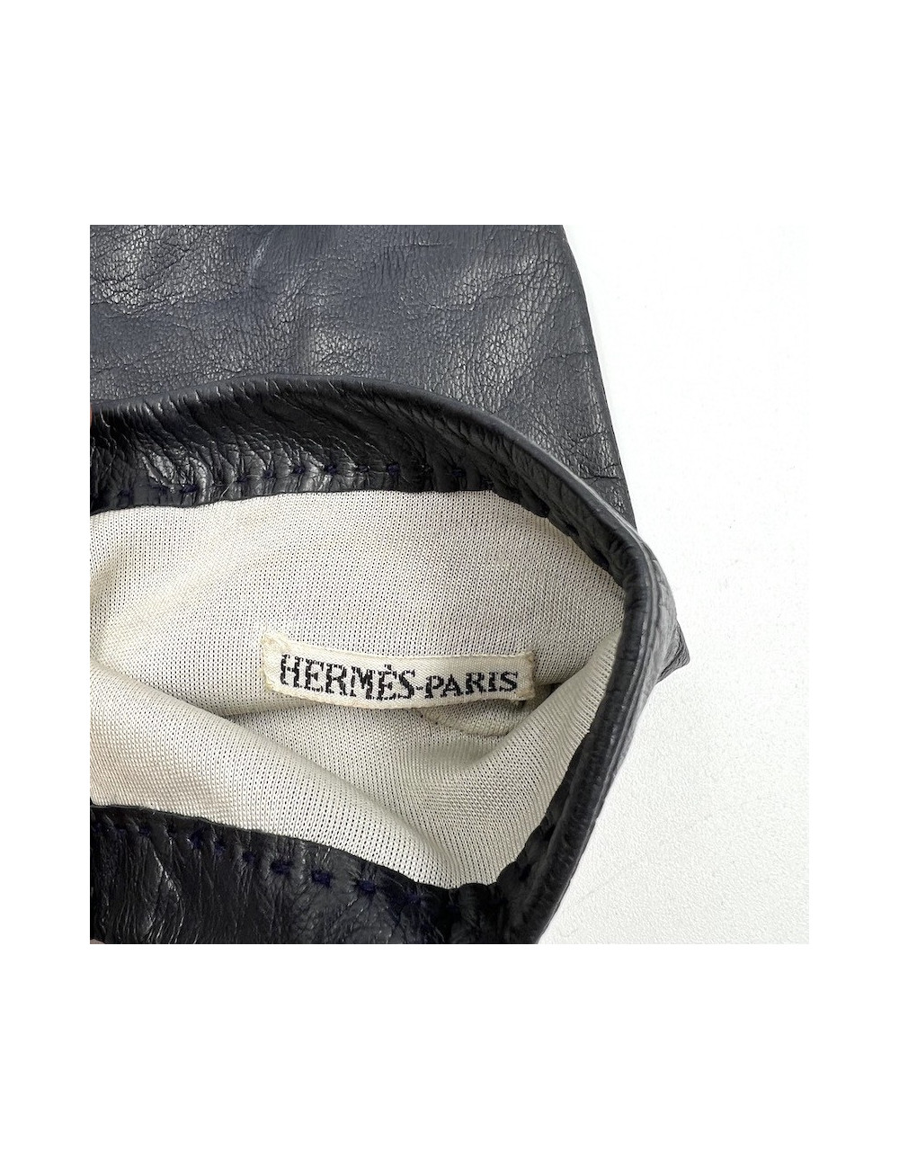 Gants femme HERMES T7 bleu nuit