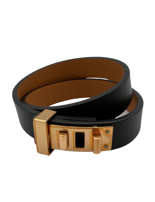 Double tour HERMES métal or rose