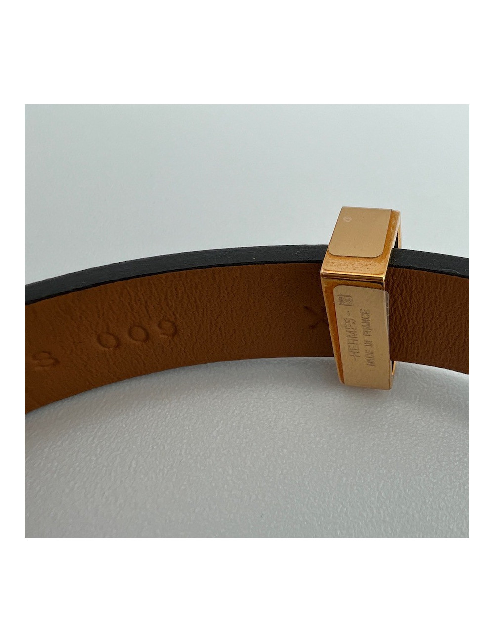 Double tour HERMES métal or rose