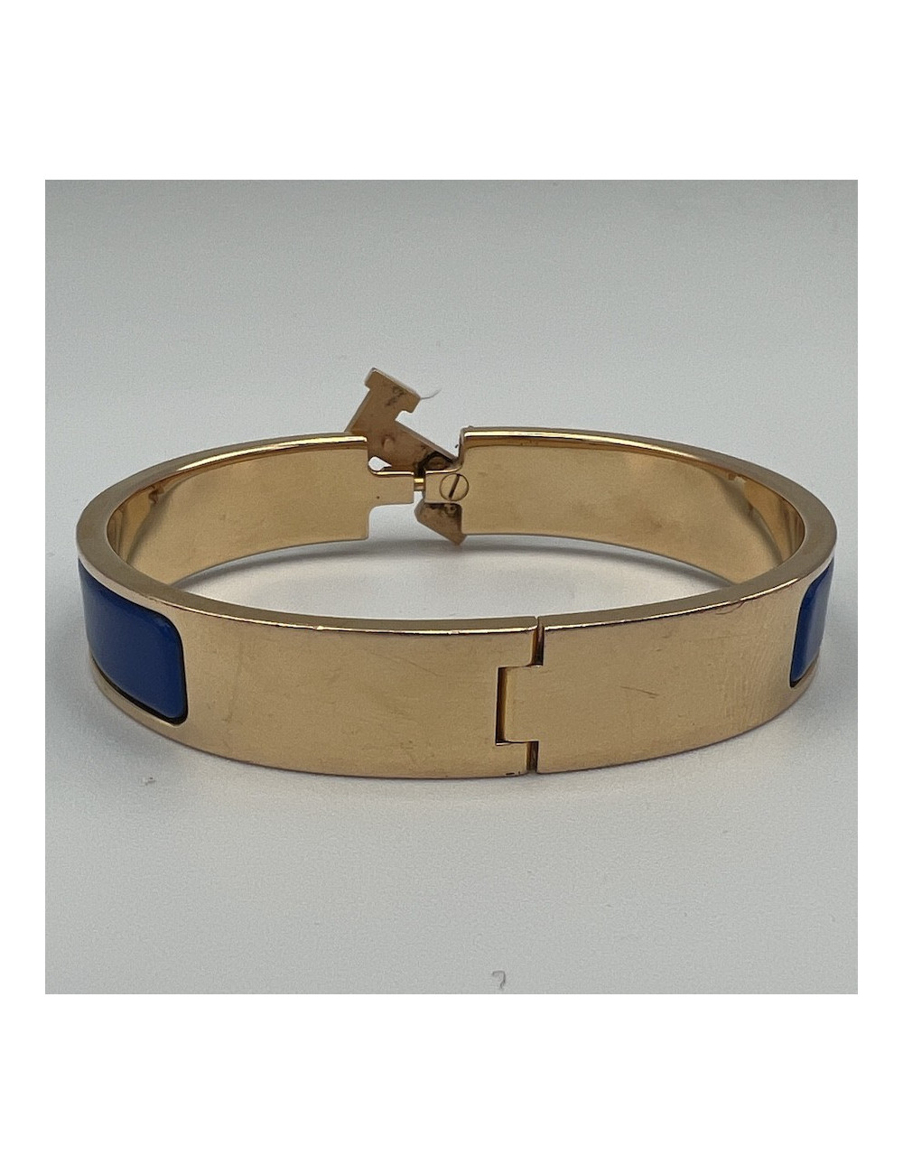 Bracelet clic clac HERMES PM émail bleu