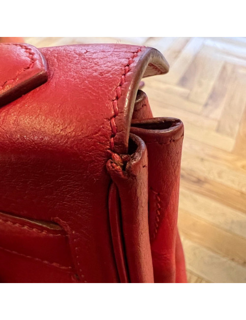 Kelly 32 HERMES cuir grainé rouge