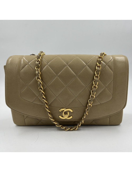 Sac CHANEL Diana vintage beige