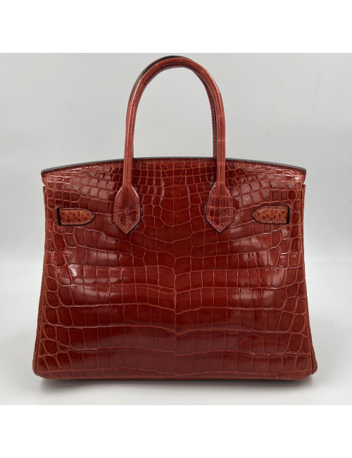 Sac Birkin 30 crocodile rouge sanguine