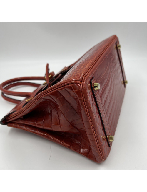 Sac Birkin 30 crocodile rouge sanguine