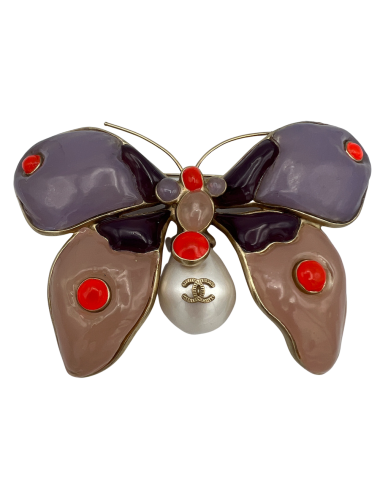 Broche CHANEL pâte de verre 