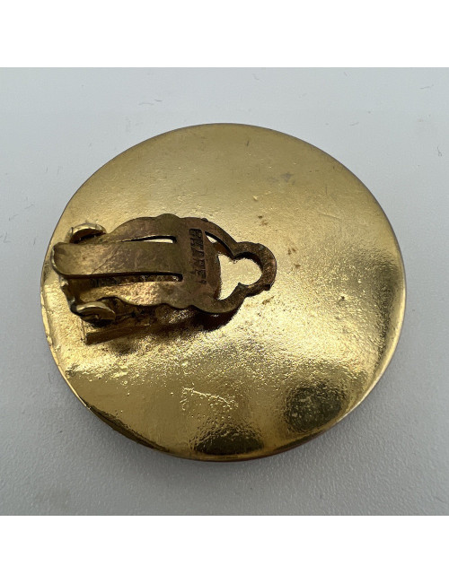 CHANEL Vintage amber clover clip-on earrings