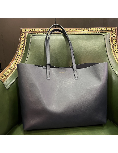 Cabas SAINT LAURENT cuir bleu nuit