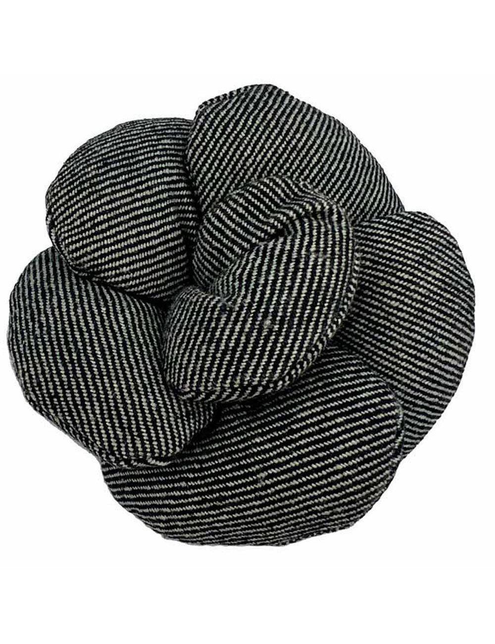 Broche camélia CHANEL en coton bleu