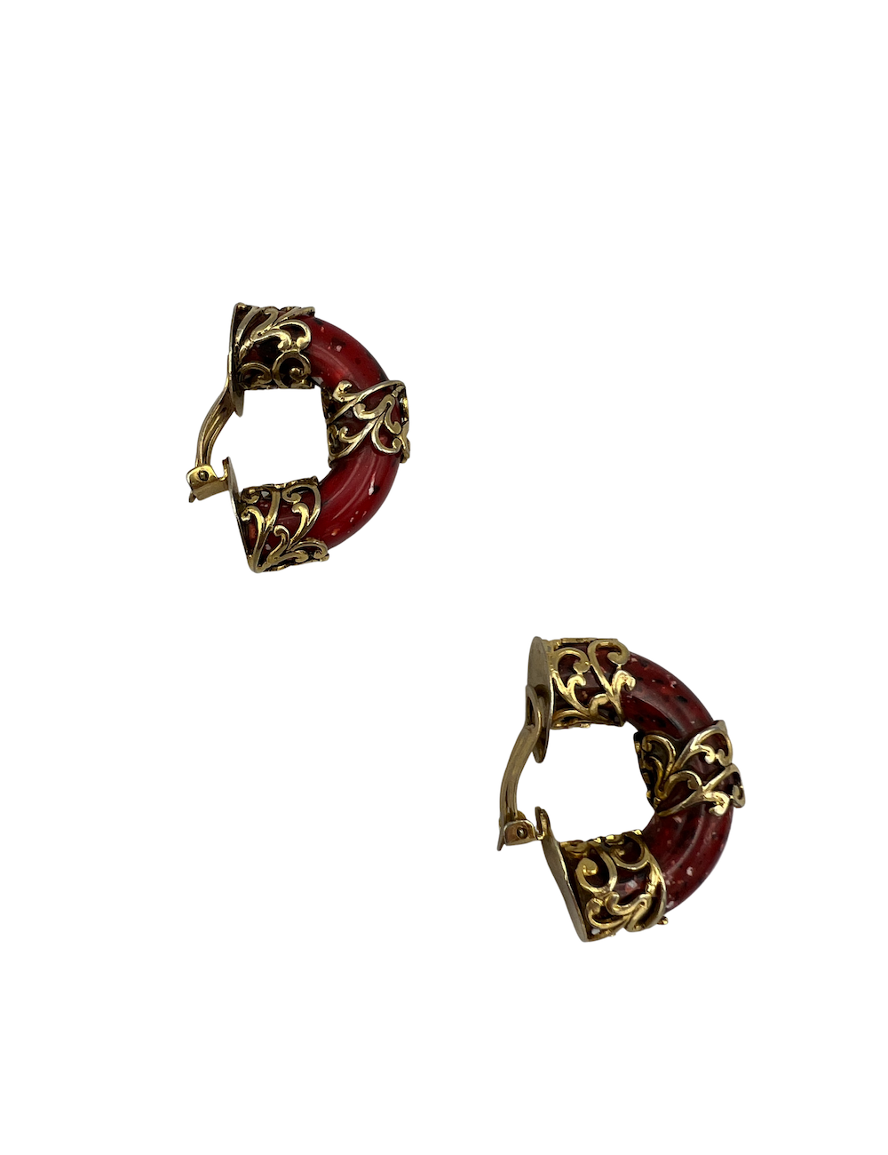 Clips vintage ISABEL CANOVAS resine rouge