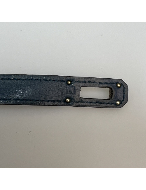 Portefeuille Kelly HERMES cuir bleu