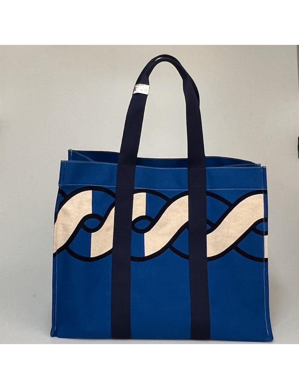 Sac de plage HERMES toile bleue