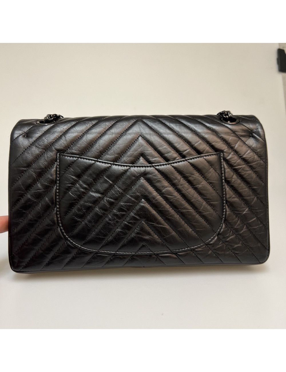 2.55 CHANEL chevrons all black