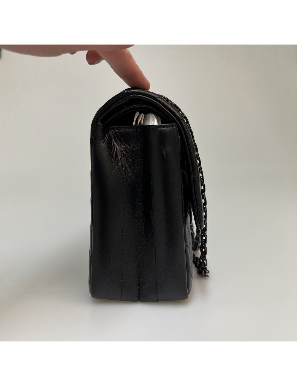 2.55 CHANEL chevrons all black