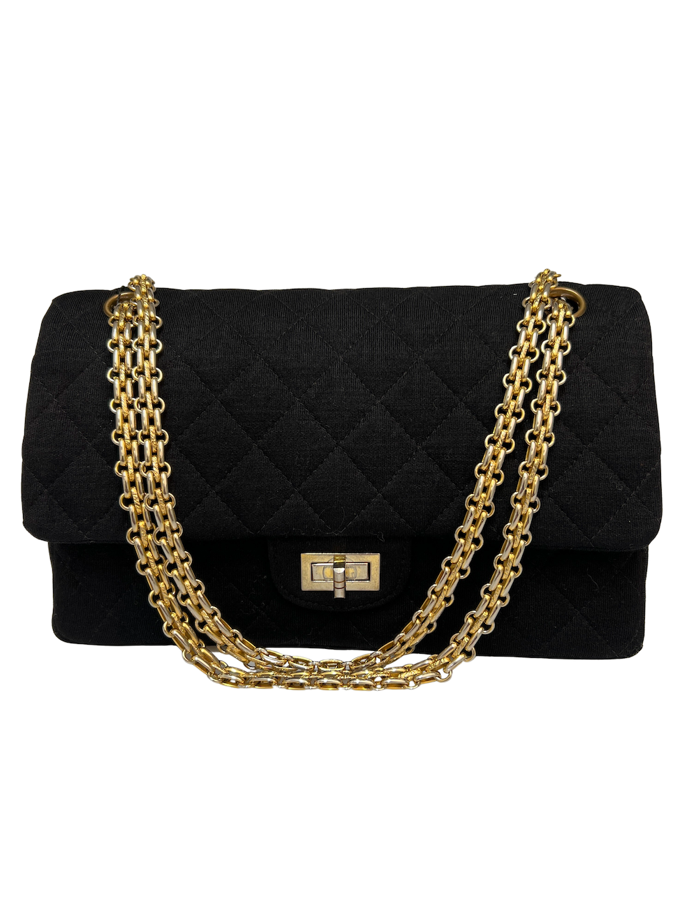 Sac CHANEL 2.55 jersey noir