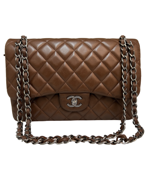 Jumbo CHANEL agneau marron