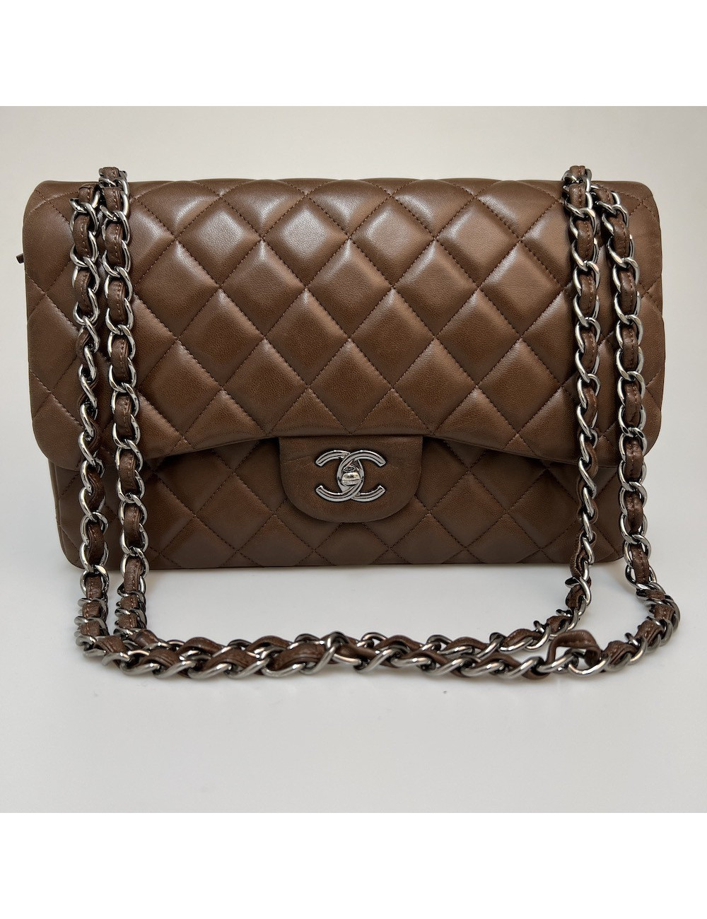 Jumbo CHANEL agneau marron