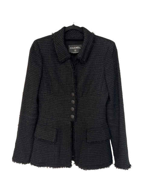 Veste CHANEL T38 tweed noir