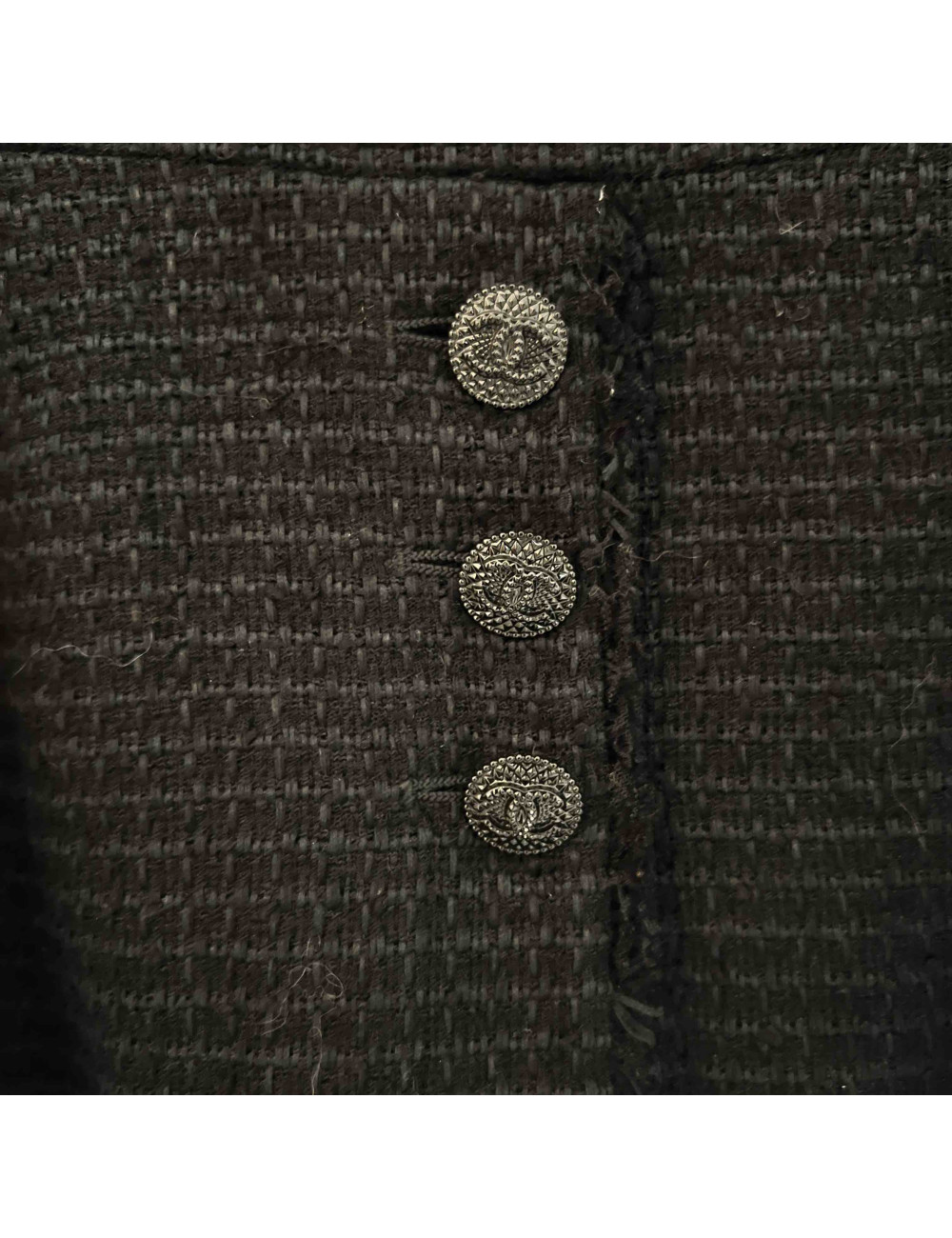 Veste CHANEL T38 tweed noir