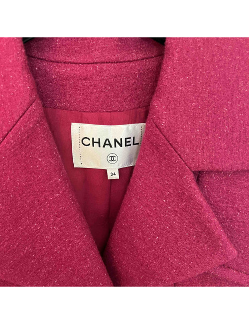 CHANEL Jacket in Raspberry Wool - Certified authentic Occasion