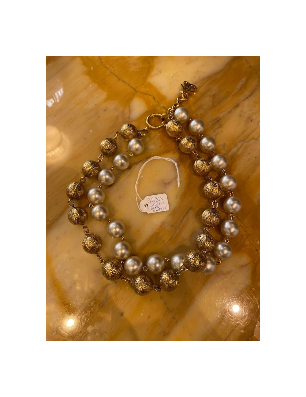 Collier CHANEL double rangs Vintage